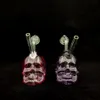 3.5 inch Double-sided skull Glass water pipe bubble oil burner hookah dab rig bongs