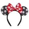 Hårtillbehör flicka Big Bow Carnival Theme Mouse Ears pannband Girls paljetter 5 Bow Hairband With Crown Kids Festival Access186i