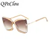 Occhiali da sole QPeClou 2022 Oversize Square Women Designer di marca T Occhiali da sole Donna Big Frame Colorful Shades Men OculosOcchiali da sole