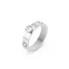 Anillo de alianza de bodas de Love Solitare Classic para mujeres, anillos de dedo medio 316L Titanium Steel Zirconia Aneis Anel Bague Femme Designer Jewelry