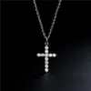 America Europe Popular CZ Cross Pendant Necklace Gold Silver Plated Jewelry