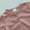 Ensembles de vêtements d'automne pour filles, vêtements pour bébés en bas âge, à carreaux solides, manches longues, barboteuse plissée, jupes trapèze, couvre-chef