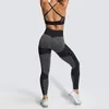 Yoga Outfit 2 Pcs Women Seamless Set Breathable Sport Bra High Waist Leggings Push Up Pants Gym Fitness Running Sportswear Workout