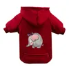 Vêtements de chien rouge dessin animé animal épaissir veste pour chiens vêtements chauds sweat à capuche de noël vêtements pour chiots sweat-shirt sweat-shirt pour chien