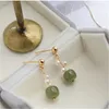 Natuurlijke Hetian Jade Ring Vrouwen Temperament Hoogwaardige Luxe Studs Mosquito Coil Oor Clips Vrouwelijke Fijne Parel Sieraden