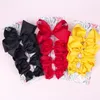 Hair Bows Alligator Clips Haarspelden Girls Vrouw Kinderen Gewoon kleur Lint Bowknot Hairgrip Hoofdkleding Accessoires 4pcs/Set