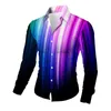 Camisas casuais masculinas moda para homens gole abotoado quimise homme alteração gradual cor de manga longa camisa masculina Cardig de roupas masculinas