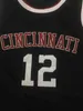 SJZL98 Svart 12 Oscar Robertson Cincinnati Bearcats Basketball Jersey sys