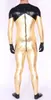 Halloween cosplay glanzende metallic glod zwarte kleur kostuums catsuit full body suit spandex unitard panty lycar zentai podium jumpsuit voor kinderen volwassenen