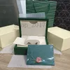 Hh Luxe Groene Horlogekasten Originele Withs Kaarten Papieren Certificaten Handtassen Boxs voor 116610 116660 116710 Horloges Gift Bag