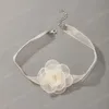 Bloemen sexy kanten choker kettingen voor vrouwen Girll vintage witte zwarte dame zoete windhals ketting sieraden