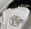 T-shirts pour hommes Station européenne T-shirt à manches courtes pour hommes Diamant Golden Horse Tendance Section mince Cool Col rond 321G