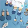 Charm Earrings Jewelry Blinla 2021 Nieuwe Koreaanse Blauw Geometrische Acryl Oorbellen Voor Vrouwen Fashion Bohemian Ronde Drop Party Brinco