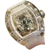 orologio di lusso Data Richa Milles Orologio meccanico da uomo completamente automatico scavato Nastro di cristallo trasparente personalizzato è suggestivo e alla moda