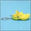 Keychains Acessórios de moda 20pcs Cores mistas 3D Mini 7,5 cm Eva Beach Hole Little Croc Shoe Keychain Bolsa Keyring Car Chain Key Chain CH