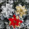 Decorative Flowers Wreaths Festive Party Supplies Home Garden Lifelike Artificial Simation Christmas Tree Glitter Xmas Dhtm2