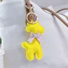 Keychains de couro de animal Chavenizante Acessório de girafa Pingente de girafa Pingente anel Ring Gifts for Women Fashion Design Pu Bow Car Keys Holder Fobs Macaron Bag Charm Jóias