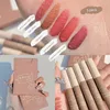 LIG BLISS 5PCS Cute Lipstick Zestaw Matte Velvet Waterproof Lipsticks Długotrwałe seksowne kobiety czerwone odcień makijaż kosmetyczny