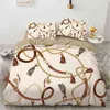 Lyx 3D -sängkläder Set Europe Queen King Double Däcke Cover Linne Bekvämt filt/quilt set Pale Brown