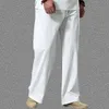 Pants Large Size Summer Men s Cotton Tall Big s Wide Leg Linen Pant Oversized Jogger Trousers Male Plus Loose Men 220719