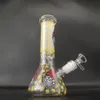 8 polegadas Amarelo Fumar macaco gorila vidro beaker bong hookah tubos de água Dab Rig Percolator vidro