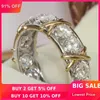 Bröllopsringar Choucong Eternity Jewelry Stone 5a Zircon 10kt Whiteyellow Gold Filled Women Engagement Band Ring SZ 5-11Wedding