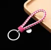 New Jewelry Creative PU Leather Braided Rope Keychain Car Key Ring For Women Men Fashion Key Holder Accessories