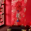 Cadeau Wrap Enveloppe rouge de style chinois Sac d'argent chanceux Vertical Brocade Noeud Pompon Art de mariage Année Tissu de haute qualité Type V1U7Gift