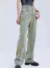 Millennium Butterfly Design Wide Leg Retro High midjan Staka byxor Gradient Wash Denim Trousers T220728