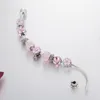 Bracelets porte-bonheur doux belle fleur rose perle bracelets bracelets pour femmes Pulseira Feminina cristal bijoux cadeau charme Lars22