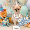 Hundebekleidung „Happy Birthday“, Katzen-Bandana, Lätzchen, Schal, Baumwolle, verstellbares Haustier-Halstuch, Speicheltuch, Lätzchenhalsband, wasserdicht, YorkshireDog