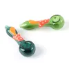 Heady Smoking Pipes Pyrex Glass Oil Burners Tobacco Tool Straight Type Hand Pipe Colorful Smoking Accessories Mini Dab Rigs SP397