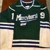 사용자 정의 NIK1 Tage Mercyhurst Road # 19 Best Hockey Jersey 자수 스티치 또는 사용자 정의 모든 이름 또는 번호 Retro Jersey