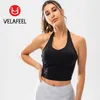 Sutiã de ioga feminino roupas de ioga roupas íntimas esportivas com decote halter senhora com almofadas no peito lindas costas sexy colete roupa interior esportes fitness roupas de ioga tops VELAFEEL