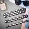 New Unique 1/2/3 Row Cuspidal Spikes Rivet Stud Wide Cuff Leather Punk Gothic Rock Unisex Bangle Bracelet Men Jewelry