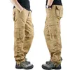 Spring Mens Cargo Byxor Khaki Militärbyxor Casual Bomull Taktisk Stor Storlek Armé Pantalon Militaire Homme 220330