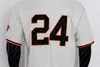 24 Willie Mays Maillot 1951 Crème Gris Noir Blanc Ed