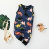 2022 sommer Cartoon Jungen Strampler Nette Dinosaurier Druck Body Sleveless Kinder Overalls Outwear Für Baby Jungen