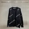 Balencigalies Designer-Pullover für Herren, gestrickt, Krähenhalsausschnitt, Damenmode, Buchstabe, schwarz, langärmelig, Kleidung, Pullover, übergroßes blaues Oberteil, Balencaigalies 22J8