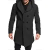 Jaquetas de outono e inverno masculinas Novo casaco de lã fino comprimento médio trincheira moda fino selvagem masculino longo sobretudo jaqueta casacos
