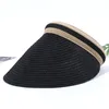 Breda brim hattar sommar tomt topp sol mössa bärbar enkel strand hatt kvinnor utomhus solskade mode casual halm visir scot2222