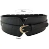 Belts Luxury Ladies Wide Belt Faux Leather Adjustable Length Vintage Buckle Fashion Wild Pin Women's Waist BeltBelts
