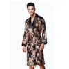 Erkekler Placowear Erkekler Robe 2022 Çift Bandrobe Marka Sahte İpek Çübü Uzun Ev Giyim Erkek Uyku xxl 4 Renk Bahar Stylemen's