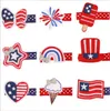 Multi Design Sobre 4 ~ 5 cm Menina Cabelo Arcos Stars Flag Barrettes EUA Independence Day Hair Clips Acessório