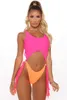 Sexy Kwasten Badpak Neon Kleur Badmode Badpak Uitgesneden Monokini Hoge Rise Cut Body Zwempak voor Vrouwen 220527