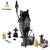 Bloki BuildMoc Creativ Expert Haunted House Szkielet Man Home Nightmare City Christmas Halloween Architektura bloków budulcowych zabawki T230103