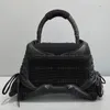 Sneakerhead Borsa media Borsa nera Designer Donna Uomo Totes Vera pelle Clessidra Borsa a tracolla bianca Borse A69c #