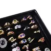 Jewelry Pouches Bags Velvet 100 Slots Ring Earrings Display Box Showcase Storage Case Holder Tray Organizer Boxes With Lid LXHJewelry177d