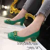 Dres Shoe Metal Buckle Temperament High Heel Women 2022 New Fashion Thick Heel Mary Jane Small Leather Shoe Square Toe 220723