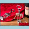 Openers Kitchen Tools Kitchen Dining Bar Home Garden Wine Beer Bottle Opener Stainless Steel Metal Strong Pressure Wing Corkscrew Dh763